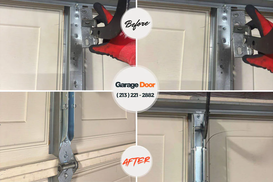 Before and after: garage door repair Brandon, SD